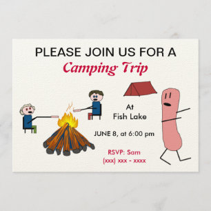 Hotdog Camping trip invitation