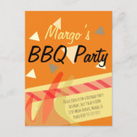 Hotdog Cookout BBQ Birthday Party Invitation Postc