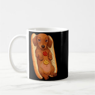 Hotdog Cute Wiener Dachshund Sausage Bun Funny Hot Coffee Mug
