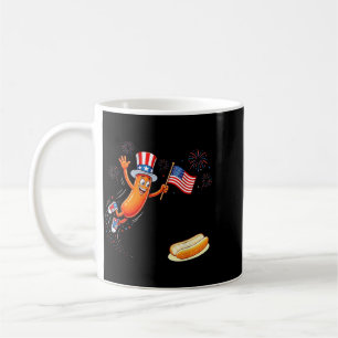 Hotdog Dom Dive Funny Hot Dog Jumping Into Bun Coffee Mug
