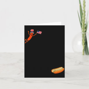Hotdog Dom Dive Funny Uncle Sam Hot Dog Jumping Card