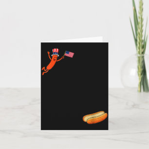 Hotdog Dom Dive Funny Uncle Sam Hot Dog Jumping Card
