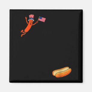 Hotdog Dom Dive Funny Uncle Sam Hot Dog Jumping Magnet