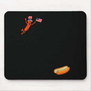 Hotdog Dom Dive Funny Uncle Sam Hot Dog Jumping Mouse Pad