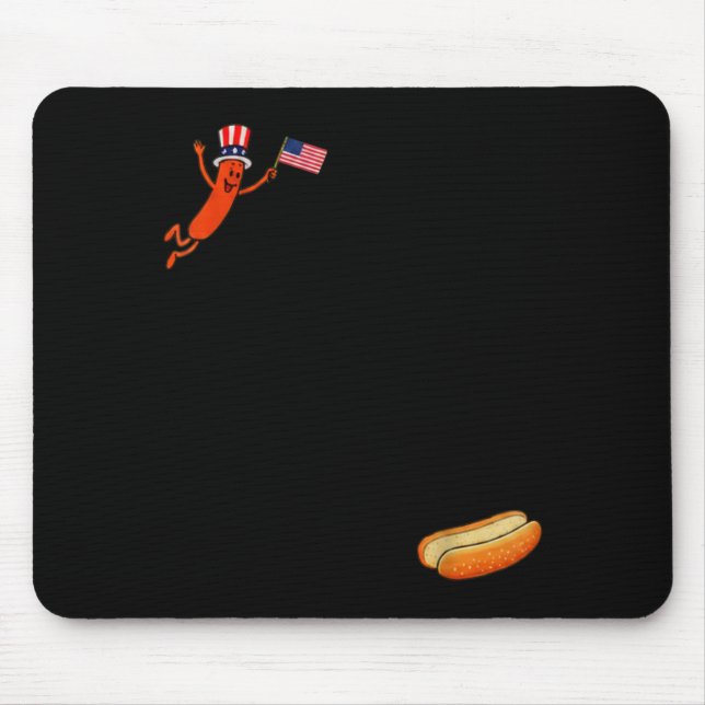 Hotdog Dom Dive Funny Uncle Sam Hot Dog Jumping Mouse Pad (Front)