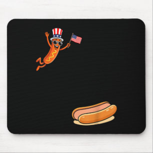 Hotdog Dom Dive Funny Uncle Sam Hot Dog Jumping Mouse Pad