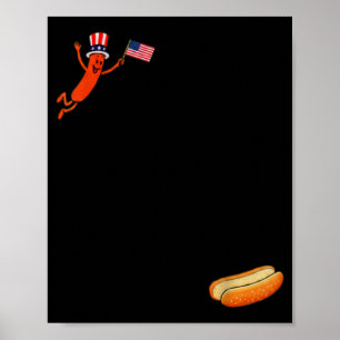 Hotdog Dom Dive Funny Uncle Sam Hot Dog Jumping Poster