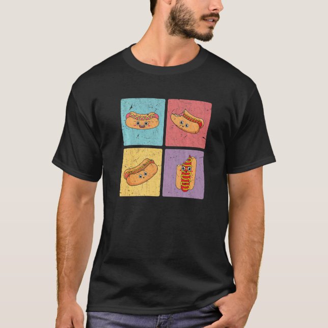 Hotdog Foodie Wiener Franks Sausage Fast Food Pop  T-Shirt (Front)