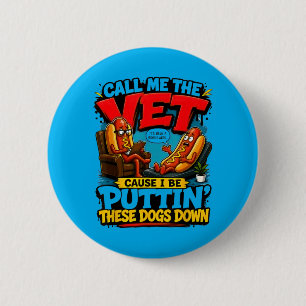 Hotdog Grill Master Bbq Meme 6 Cm Round Badge