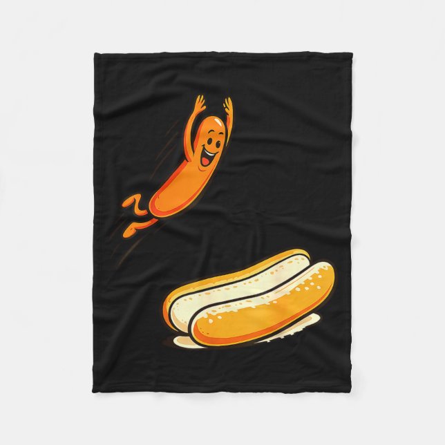 Hotdog high dive  fleece blanket (Front)