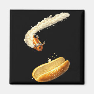 Hotdog high dive funny men women outfits Hotdog hi Magnet