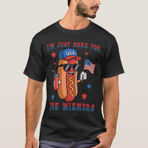Hotdog I'm Just Here For Wieners 4th Of July Usa F T-Shirt