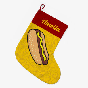 Hotdog Large Christmas Stocking