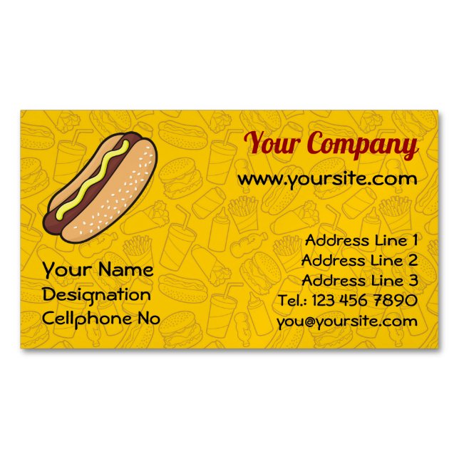 Hotdog Magnetic Business Card (Front)