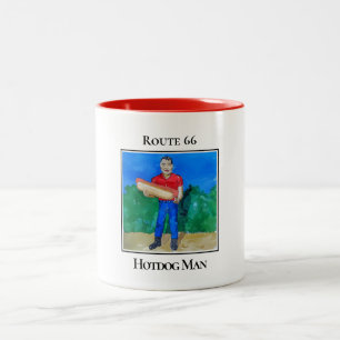 Hotdog Man, Route 66 in Atlanta, Illinois Two-Tone Coffee Mug