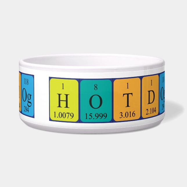 Hotdog periodic table word pet bowl 1A (Right)