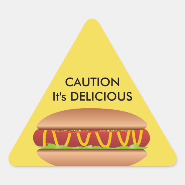 Hotdog picture triangle sticker (Front)