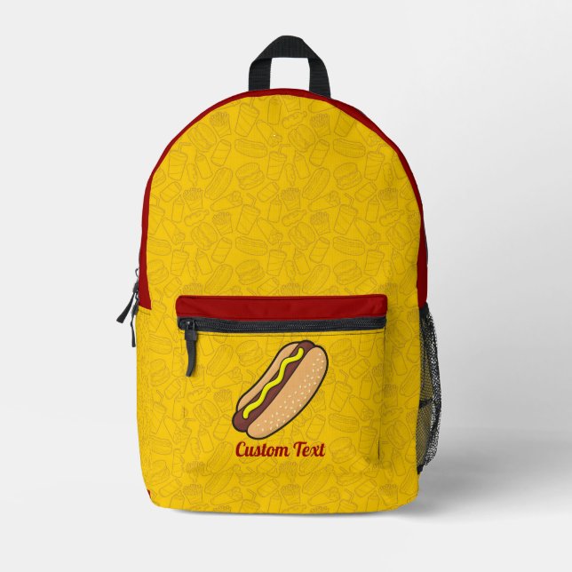 Hotdog Printed Backpack (Front)