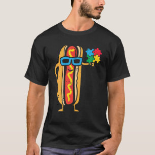 Hotdog Puzzle Cute Autism Awareness ASD Food Lover T-Shirt