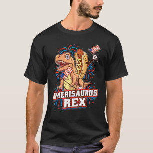 Hotdog Rex Dinosaur 4th of July Amerisaurus  1 T-Shirt