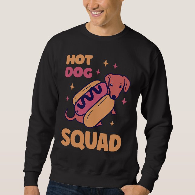 Hotdog Squad Dachschund Hotdog Sandwich Sweatshirt (Front)