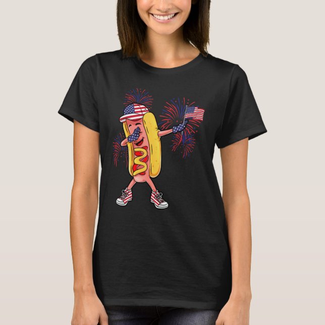 Hotdog Sunglasses American Flag Usa  4th Of July F T-Shirt (Front)