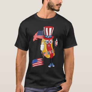 Hotdog Sunglasses American Flag Usa  4th Of July F T-Shirt
