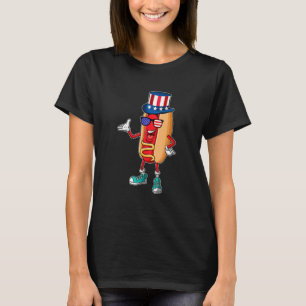 Hotdog Sunglasses American Flag Usa 4th Of July F T-Shirt