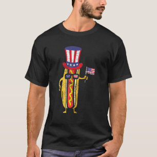 Hotdog Sunglasses American Flag Usa 4th Of July Fo T-Shirt