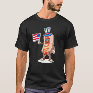 Hotdog Sunglasses American Flag USA Funny 4th Of J T-Shirt