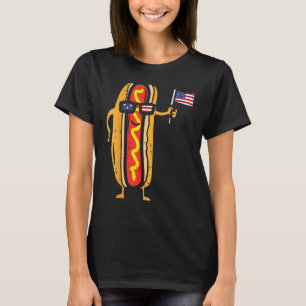 Hotdog Sunglasses American Flag USA Funny 4th Of J T-Shirt