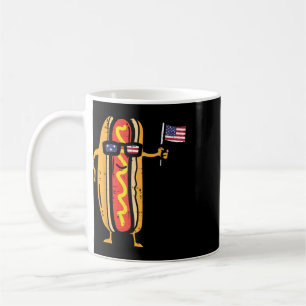 Hotdog Sungles American Flag Usa Funny 4th Of July Coffee Mug