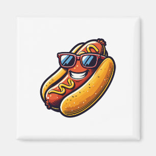 Hotdog Sungles Fast Food Hot Dogs Lover Fun Sausag Magnet