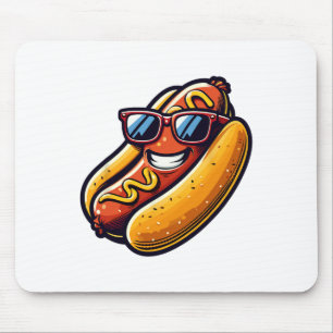 Hotdog Sungles Fast Food Hot Dogs Lover Fun Sausag Mouse Pad