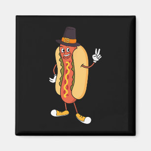 Hotdog Thanksgiving Day Funny Food Fall Autumn Foo Magnet