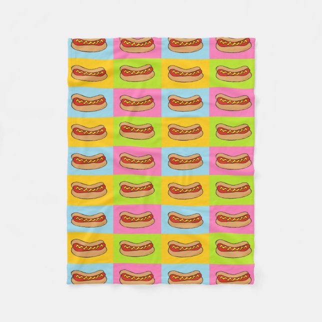 hotdog tiled fleece blanket (Front)