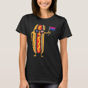 Hotdog Us Flag Sunglasses Bisexual Flag Bi Pride L T-Shirt