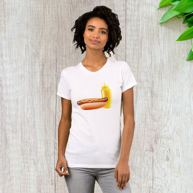 Hotdog With Mustard Bottle Womens T-Shirt (Creator Uploaded)