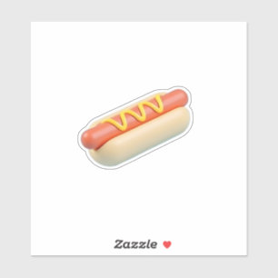 hotdog with mustard laptop sticker