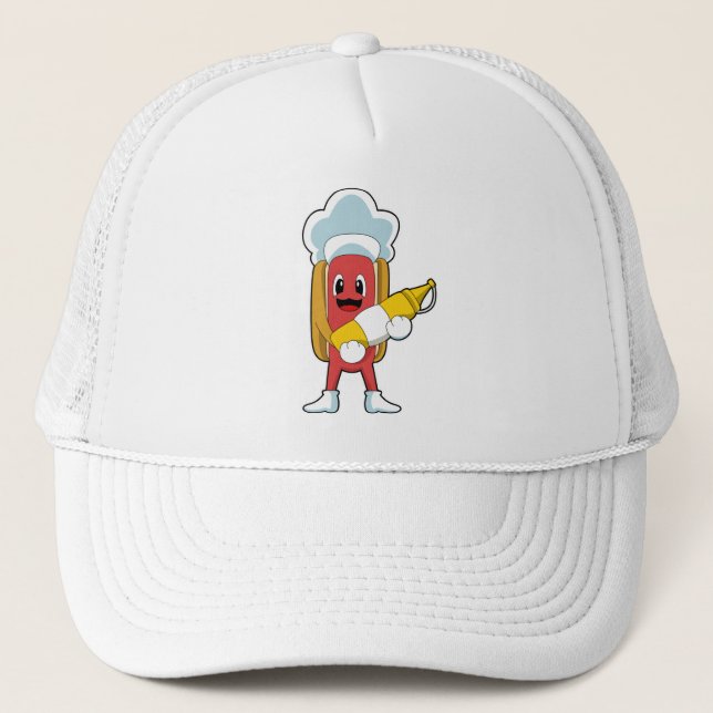 Hotdog with Mustard Trucker Hat (Front)
