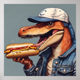 Hotdogasauras Dinosaur - Art Print