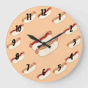 Hotdogs Large Clock