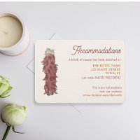 Hotel Accommodations card for southwest wedding 