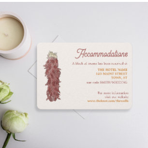 Hotel Accommodations card for southwest wedding