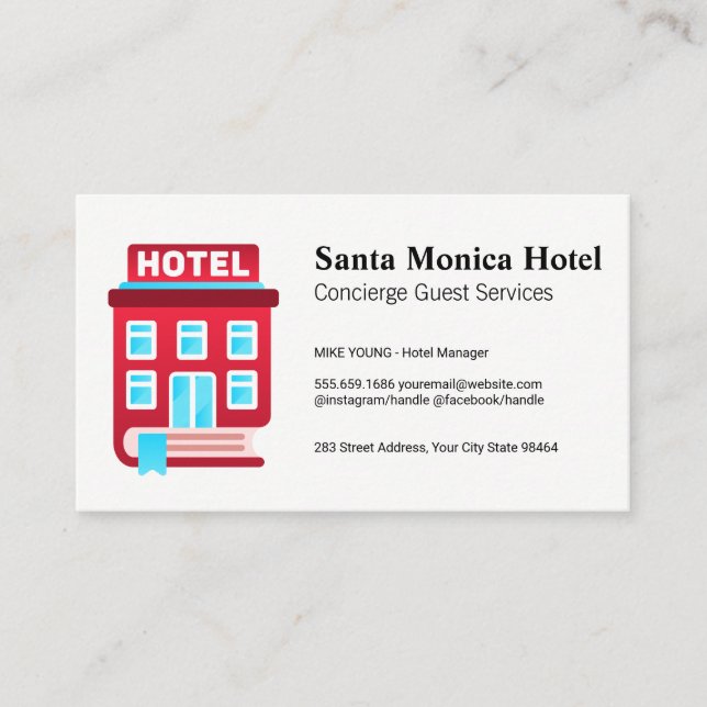 Hotel Book Guide Logo Appointment Card (Front)