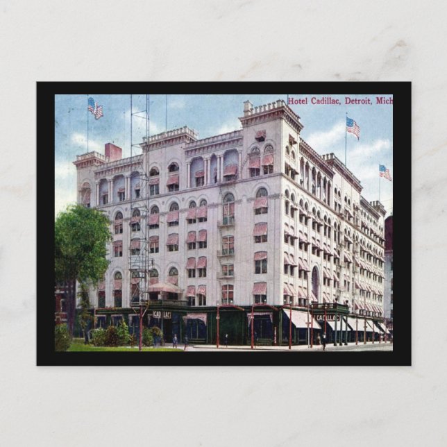 Hotel Cadillac, Detroit 1909 Vintage Postcard (Front)