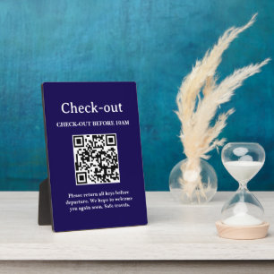 Hotel Check-Out QR Code Scan Plaque