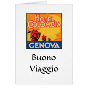 Hotel Columbia Genova Baggage Label
