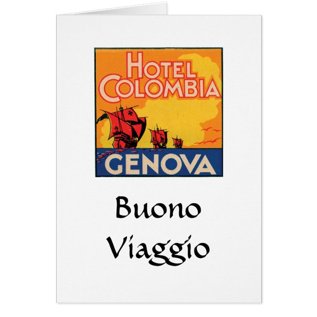 Hotel Columbia Genova Baggage Label (Front)