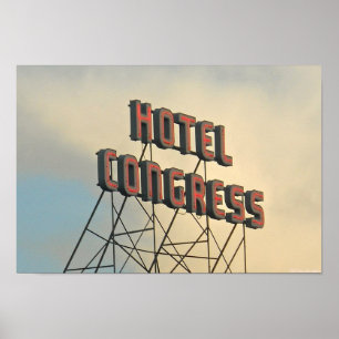 Hotel Congress Retro Wall Art Sign